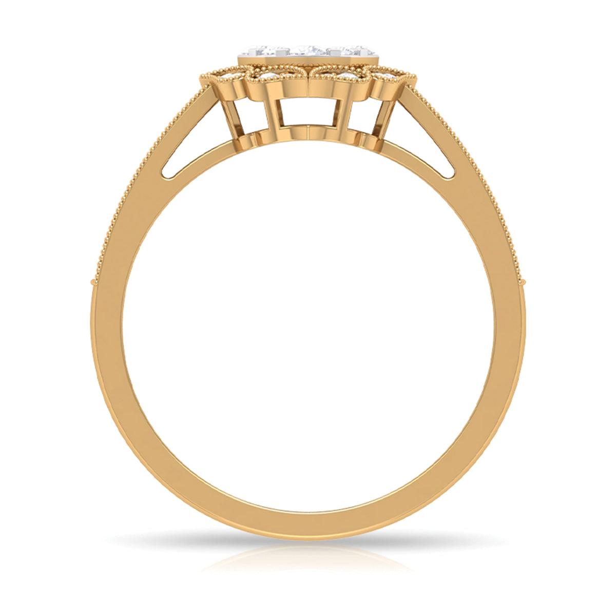 Vintage Inspired Diamond Halo Engagement Ring In Illusion Setting