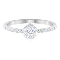 Certified diamond engagement ring in illusion setting by Rosec Jewels, featuring a sparkling central diamond on a delicate band.