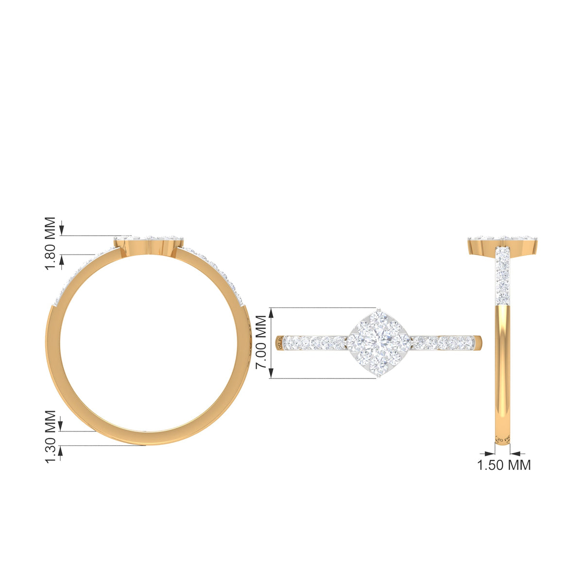Certified diamond engagement ring in illusion setting by Rosec Jewels, showcasing a sparkling diamond on a elegant band.