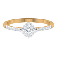 Certified diamond engagement ring in illusion setting by Rosec Jewels, showcasing a sparkling diamond and intricate band design.
