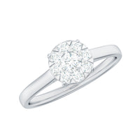 Natural diamond promise ring in illusion set featuring a sparkling diamond centerpiece, crafted by Rosec Jewels.