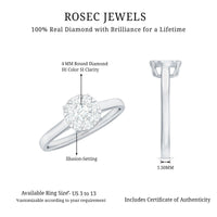Natural diamond promise ring in illusion set with a delicate band, designed by Rosec Jewels.