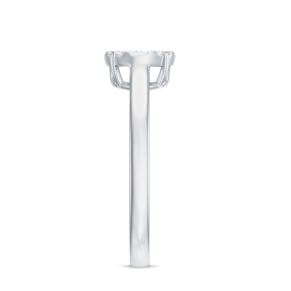 Natural diamond promise ring in illusion setting by Rosec Jewels, featuring a sparkling center diamond on a sleek band.