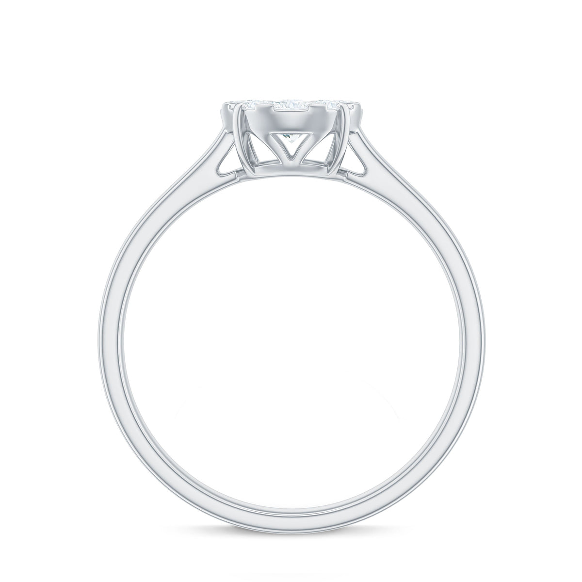 Natural diamond promise ring in illusion set with a delicate band, showcasing sparkling diamonds and fine craftsmanship.