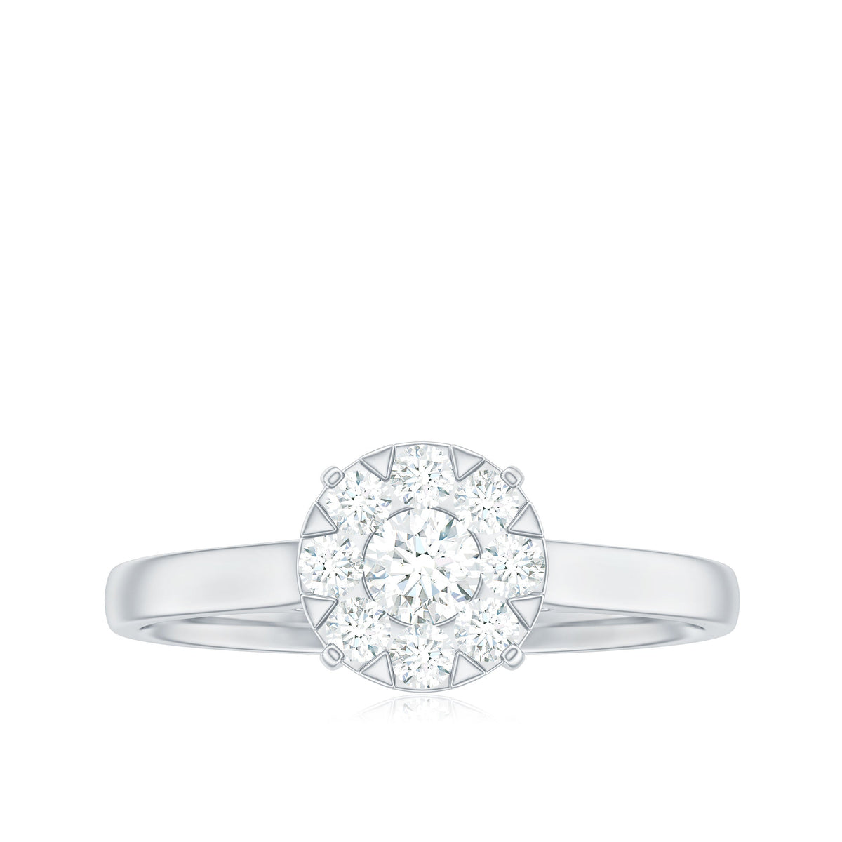 Natural diamond promise ring in illusion set by Rosec Jewels, featuring a sparkling center stone and delicate band design.