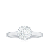 Natural diamond promise ring in illusion set by Rosec Jewels, featuring a sparkling center stone and delicate band design.