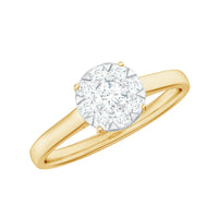 Natural diamond promise ring in illusion set with rose gold band, showcasing sparkling diamonds and elegant craftsmanship.