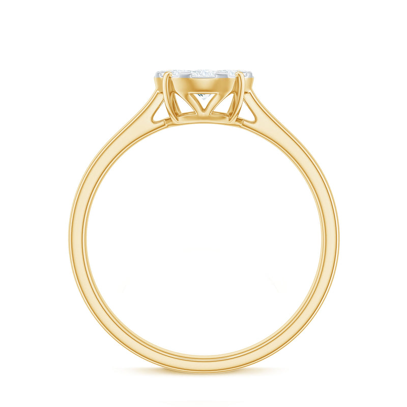 Rosec Jewels natural diamond promise ring in illusion set with a sparkling diamond center and delicate band.