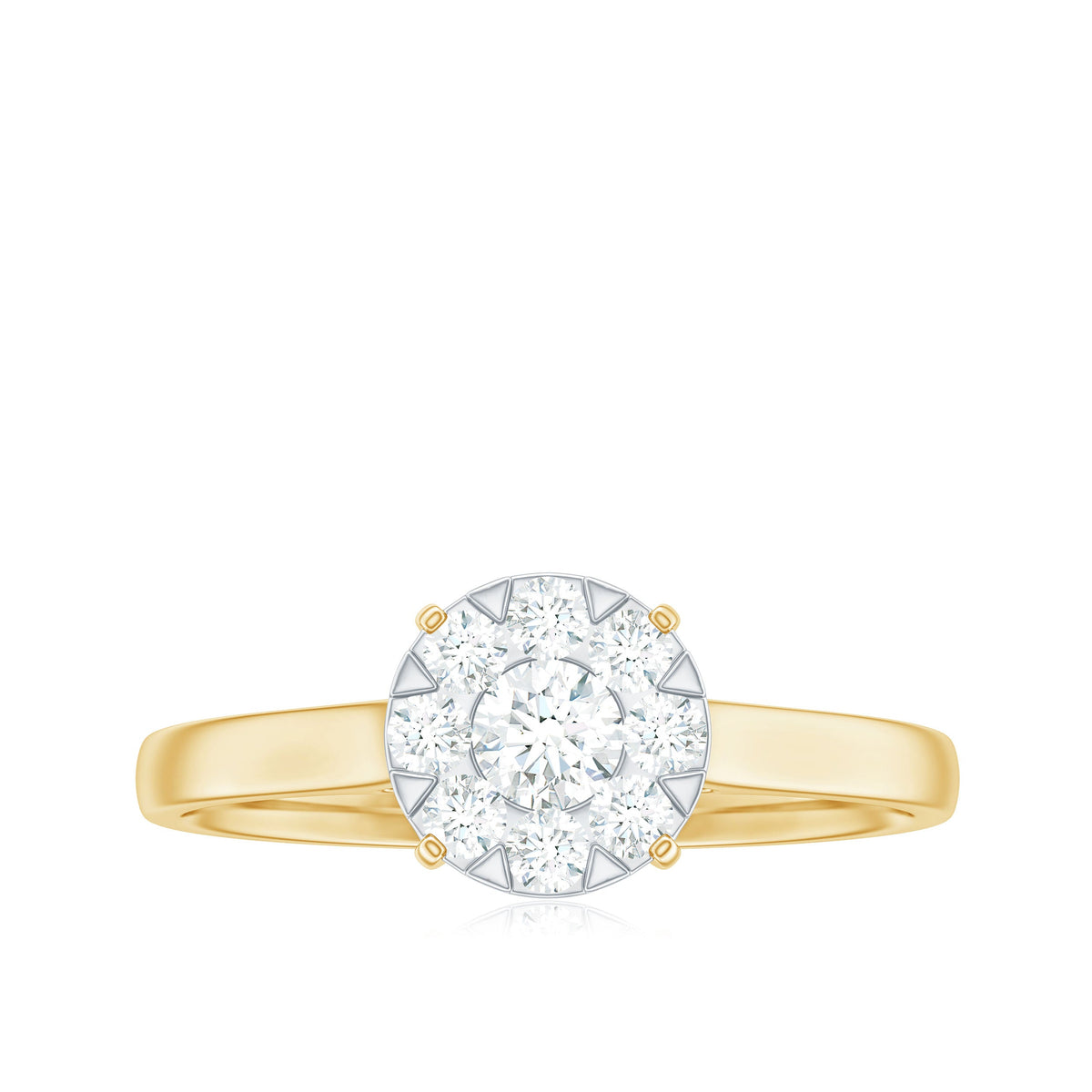 Natural diamond promise ring in illusion setting by Rosec Jewels, showcasing a sparkling diamond centerpiece on a sleek band
