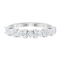 Certified real diamond half eternity ring by Rosec Jewels featuring a row of sparkling diamonds set in a sleek band.