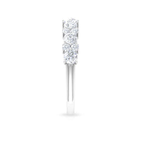 Certified real diamond half eternity ring by Rosec Jewels featuring a band with sparkling diamonds in a half-circle design.