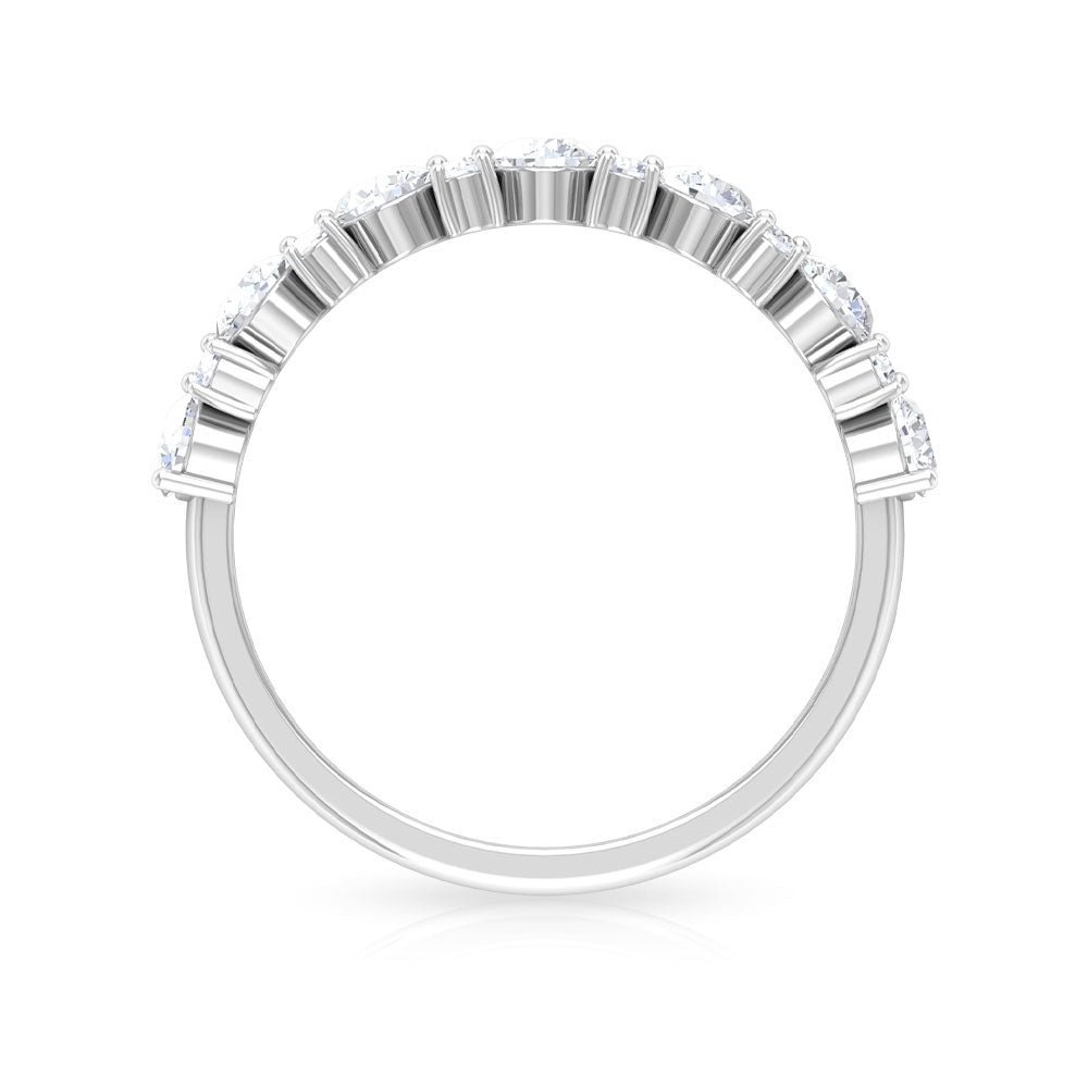 Rosec Jewels certified real diamond half eternity ring with sparkling diamonds set in a sleek band, elegant jewelry design