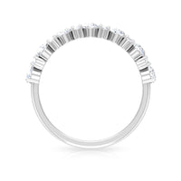 Rosec Jewels certified real diamond half eternity ring with sparkling diamonds set in a sleek band, elegant jewelry design