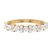 Certified real diamond half eternity ring by Rosec Jewels featuring a row of sparkling diamonds on a sleek band.