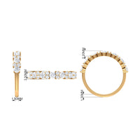 Certified real diamond half eternity ring by Rosec Jewels featuring a row of sparkling diamonds on a sleek band.