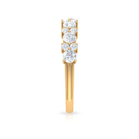 Certified real diamond half eternity ring by Rosec Jewels, featuring a row of sparkling diamonds on a sleek band.