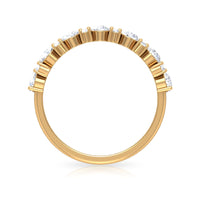 Certified real diamond half eternity ring by Rosec Jewels featuring a band with sparkling diamonds and a polished finish.