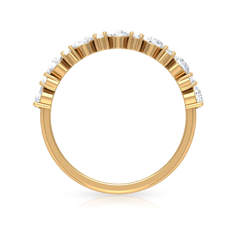 Certified real diamond half eternity ring by Rosec Jewels featuring a band with sparkling diamonds and a polished finish.