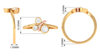 Natural Bezel Set Diamond 3 Stone Promise Ring
