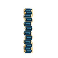 Baguette London Blue Topaz Zig Zag Wedding Ring