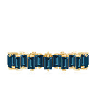 Baguette London Blue Topaz Zig Zag Wedding Ring