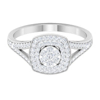 Vintage Looking Diamond Engagement Ring with Split Shank