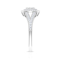 Vintage Looking Diamond Engagement Ring with Split Shank