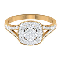 Vintage Looking Diamond Engagement Ring with Split Shank