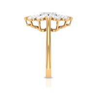 Natural Diamond Statement Engagement Ring in Illusion Set