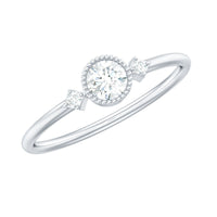 Minimal diamond promise ring in bezel setting by Rosec Jewels, featuring a sleek design with a central sparkling diamond.