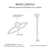 Minimal diamond promise ring in bezel setting by Rosec Jewels, featuring a sleek design with a sparkling central diamond.
