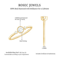 Minimal diamond promise ring in bezel setting by Rosec Jewels, featuring a sleek design with a sparkling diamond centerpiece.