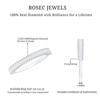 Natural Baguette Diamond Half Eternity Ring for Anniversary