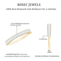 Natural Baguette Diamond Half Eternity Ring for Anniversary