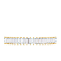 Natural Baguette Diamond Half Eternity Ring for Anniversary