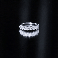 Marquise and Round Moissanite Half Eternity Ring