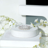 Marquise and Round Moissanite Half Eternity Ring