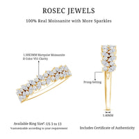 Marquise and Round Moissanite Half Eternity Ring