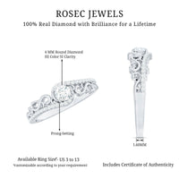 Vintage Style Diamond Engagement Ring with Bypass Shank
