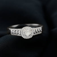 Certified Diamond Halo Engagement Ring For Women
