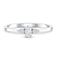 Real Diamond 3 Stone Promise Ring for Valentines