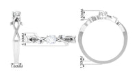 Natural Diamond Promise Ring with Crossover Shank