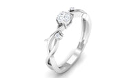 Natural Diamond Promise Ring with Crossover Shank