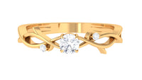 Natural Diamond Promise Ring with Crossover Shank
