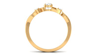 Natural Diamond Promise Ring with Crossover Shank