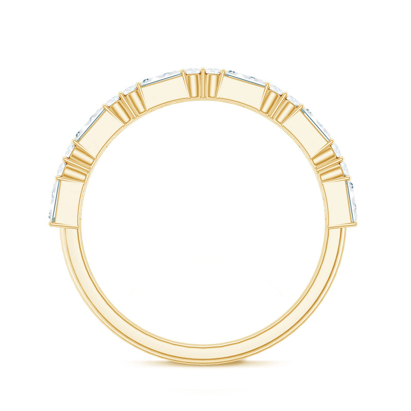 East West style natural diamond half eternity ring in rose gold by Rosec Jewels, showcasing sparkling diamonds and elegant design.