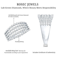 Lab Grown Diamond Statement Wedding Band for Women