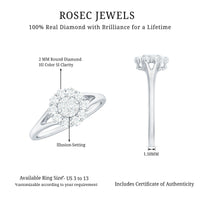 Certified Real Diamond Cluster Ring with Halo