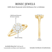 Certified Real Diamond Cluster Ring with Halo