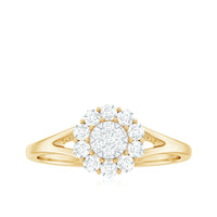 Certified Real Diamond Cluster Ring with Halo